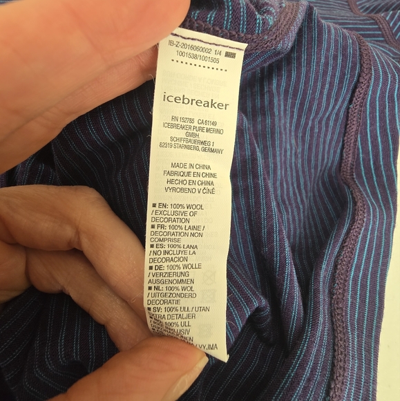 Icebreaker Womens 200 Oasis Long Sleeve Crew Base Layer Lazarte/Esprs Small - Picture 8 of 8